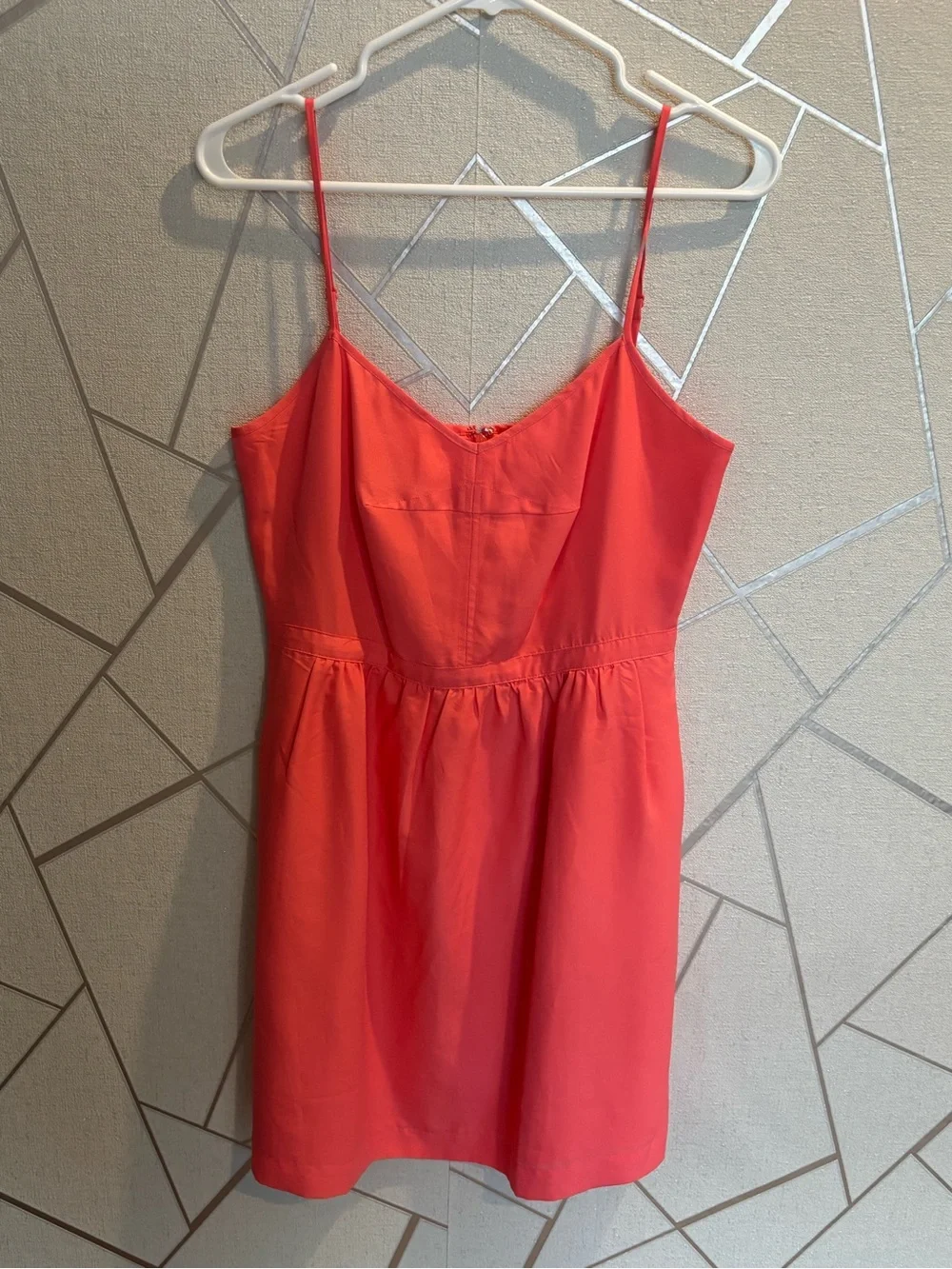 J. Crew Coral Spaghetti-Strap Slip Dress